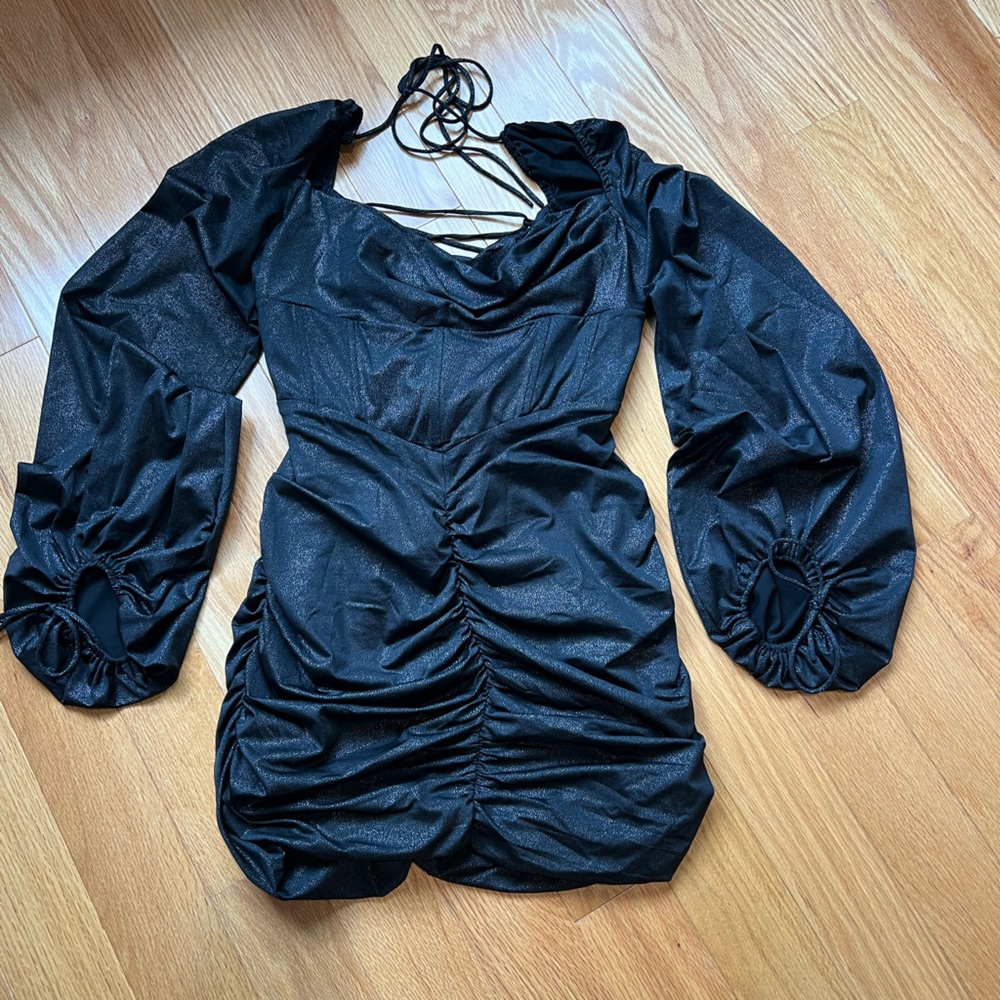 Lucy in the Sky Black and Silver Speckled Dress